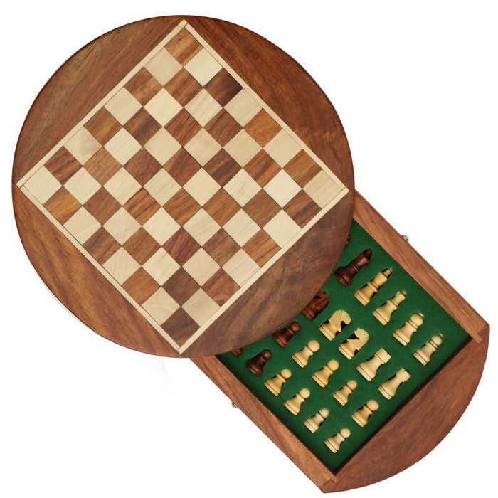 Handmade Chess Set With Magnetic Chessmen & Storage In Rosewood Benzara Brand
