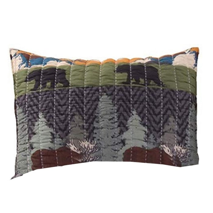 2 Piece Twin Size Quilt Set with Nature Inspired Print, Multicolor