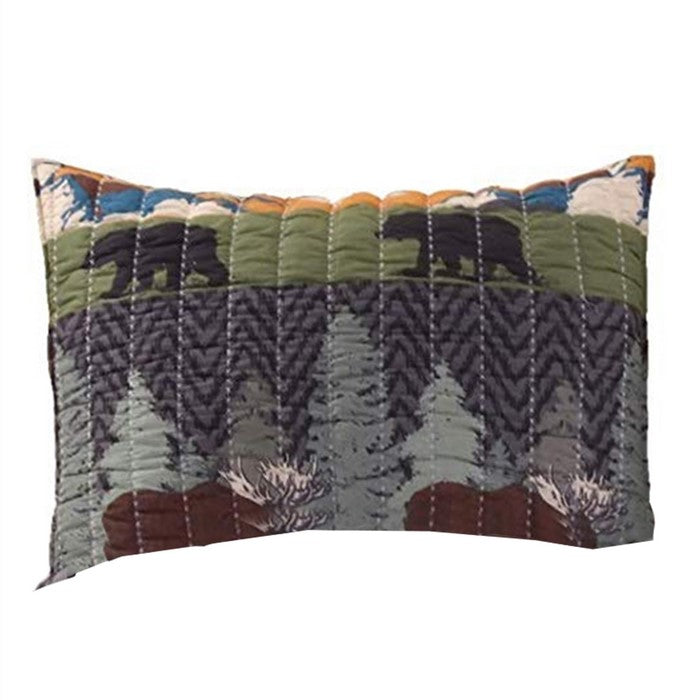 3 Piece Full Size Quilt Set with Nature Inspired Print, Multicolor