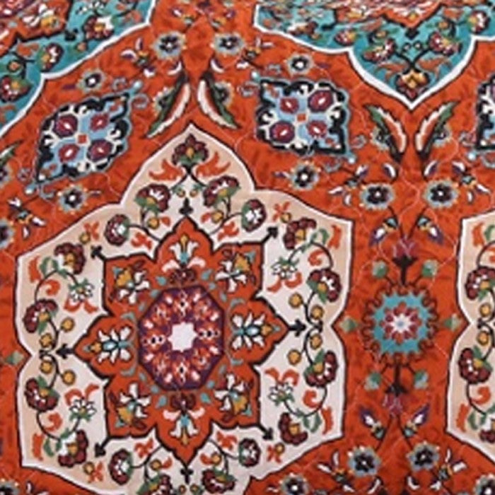 36 x 20 Polyester King Size Sham with Medallion and Floral Motif, Red
