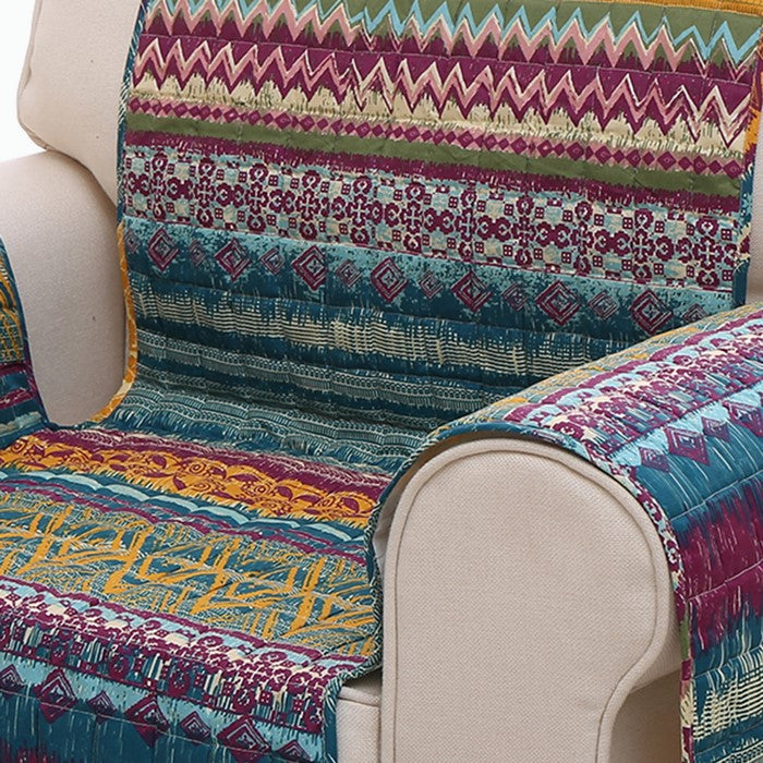 Polyester Arm Chair Protector with Tribal Print, Multicolor