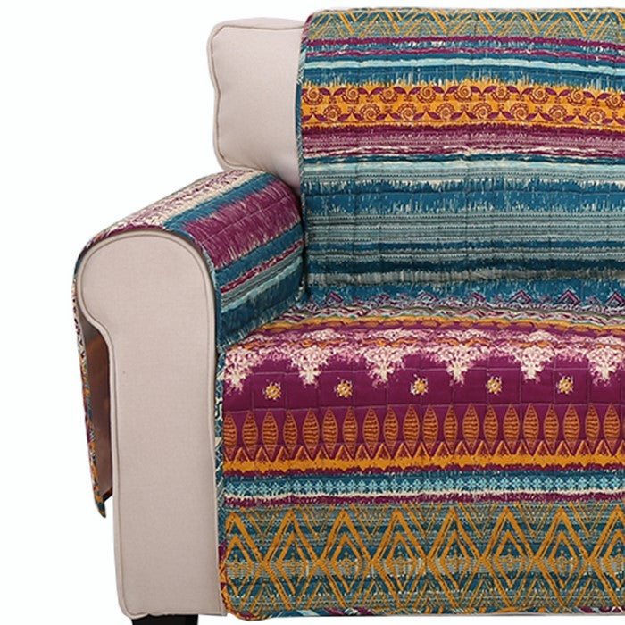 Polyester Loveseat Protector with Tribal Print, Multicolor