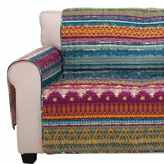 Polyester Sofa Protector with Tribal Print, Multicolor