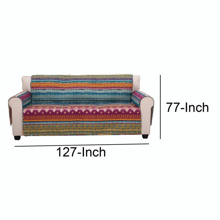 Polyester Sofa Protector with Tribal Print, Multicolor
