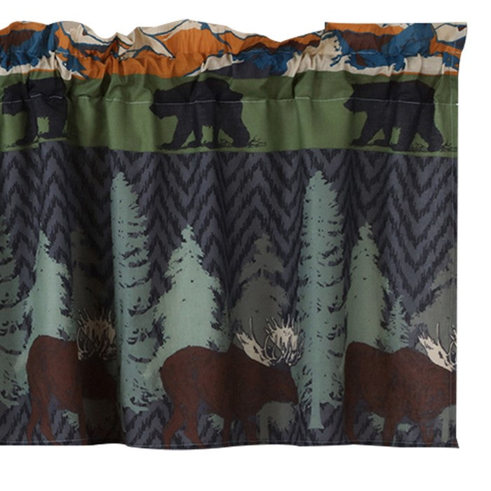 Polyester Valance with Nature Inspired Print, Multicolor
