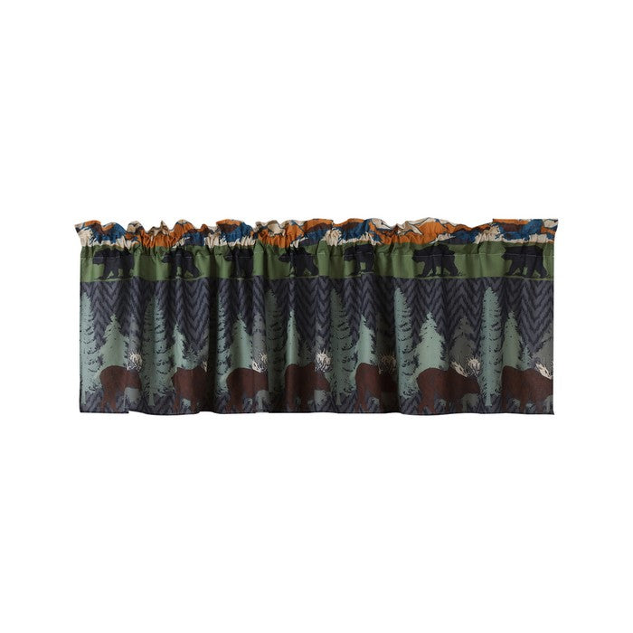 Polyester Valance with Nature Inspired Print, Multicolor