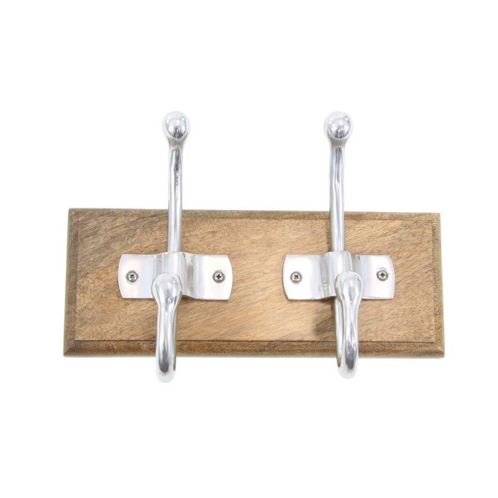 Aluminum And Wood Wall Hook