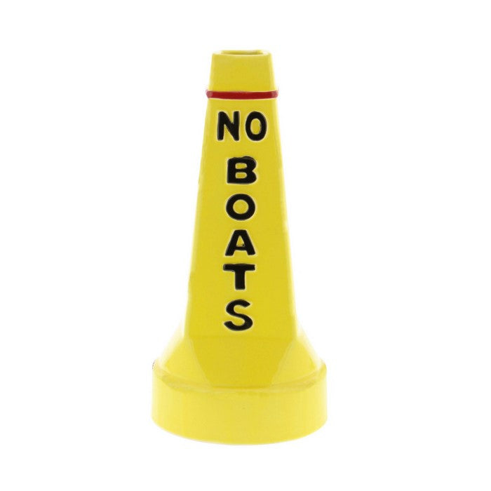 Yellow No Boats Bouy VaseDecor 5"W, 11"H