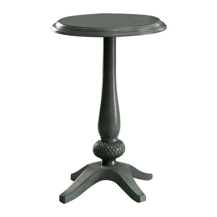Round Accent Table, Antique Teal