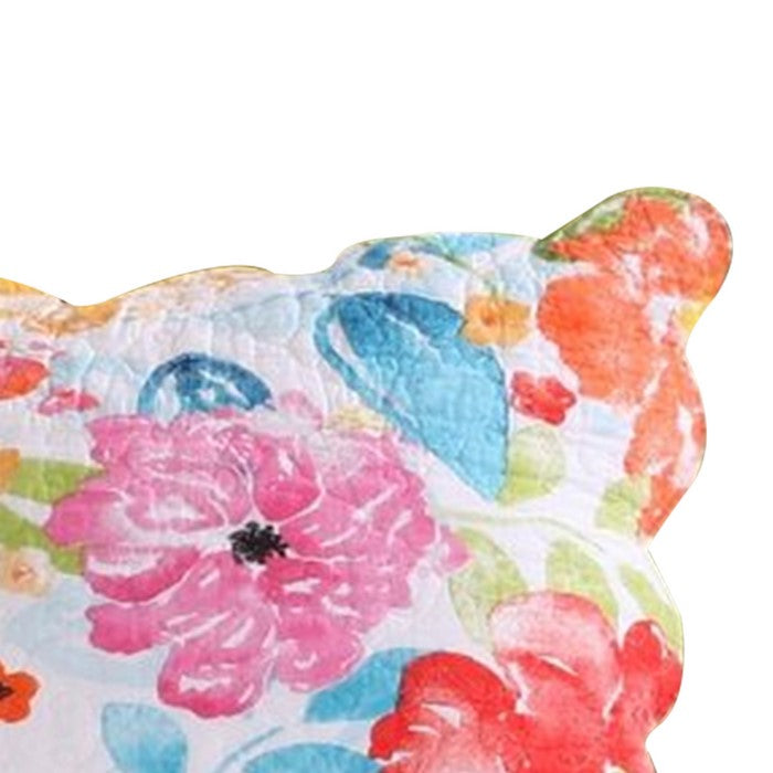 20 X 26 Floral Printed Pillow Sham with Polyester Filling, Multicolor