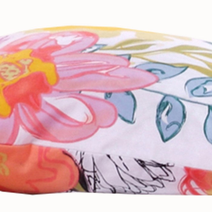 36 x 20 Inches King Duvet Pillow Sham with Stencil Flower Print, Multicolor