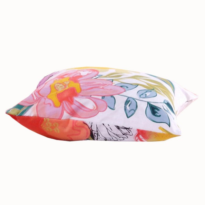 26 x 20 Inches Duvet Pillow Sham with Stencil Flower Print, Multicolor