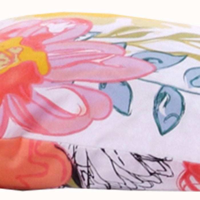 26 x 20 Inches Duvet Pillow Sham with Stencil Flower Print, Multicolor