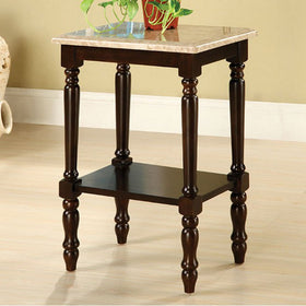1 Drawer Wood and Metal Nightstand with Open Shelf, White & Black
