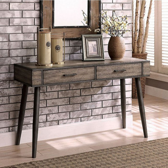 Wooden End Table With 1 Drawer and Bottom Shelf, Vintage Oak Brown