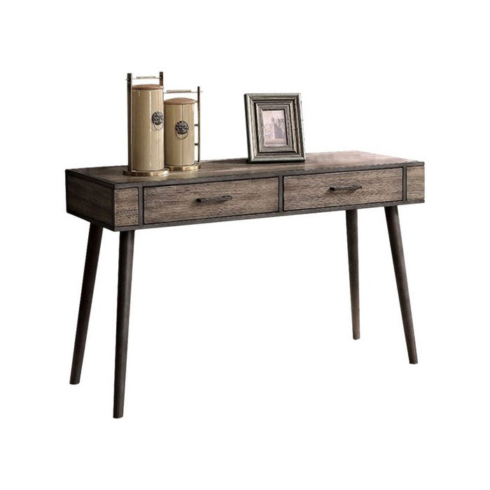 Wooden End Table With 1 Drawer and Bottom Shelf, Vintage Oak Brown