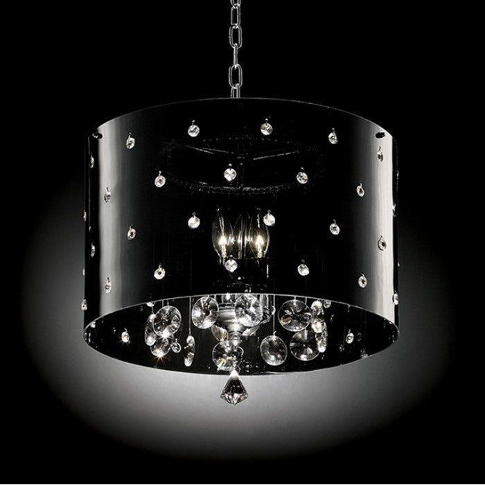 Bronte Contemporary Ceiling Lamp, Black & Chrome