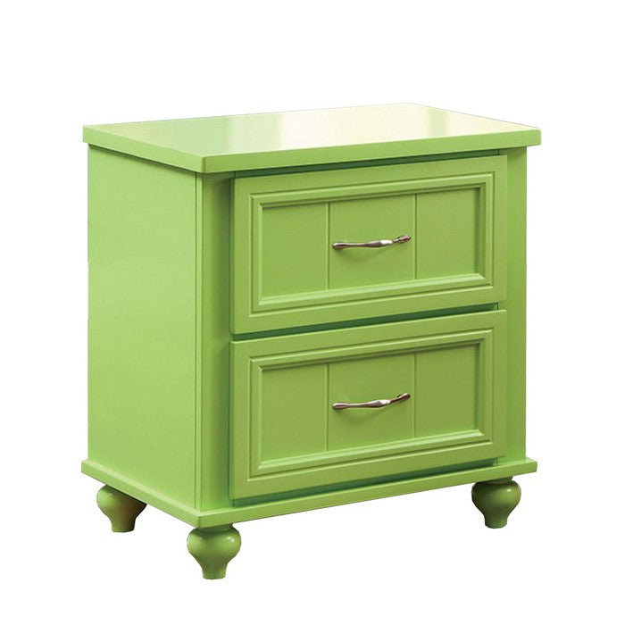 Lacey Contemporary Nightstand, Apple Green Finish
