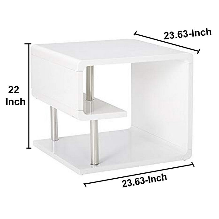 Ninove I Contemporary Style End Table, White