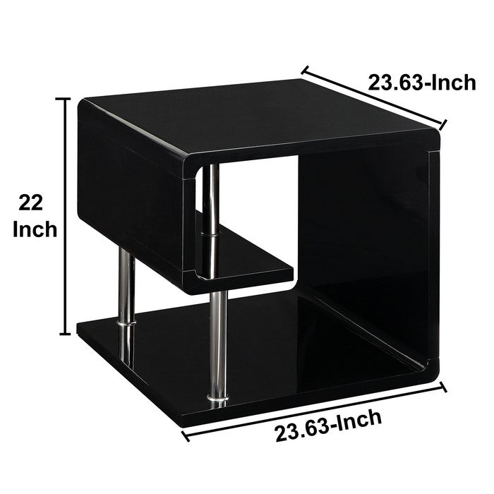 Ninove Contemporary Style End Table, Black
