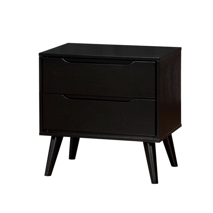 Lennart Mid-Century Modern Nightstand, Black