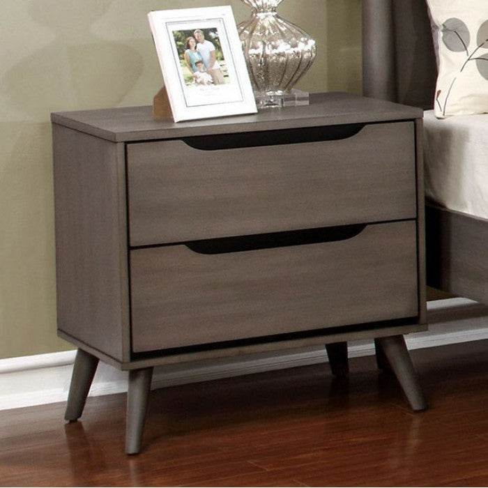 Lennart Mid-Century Modern Nightstand, Gray