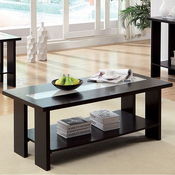 Luminar II Contemporary Style Coffee Table, Dark Espresso Finish