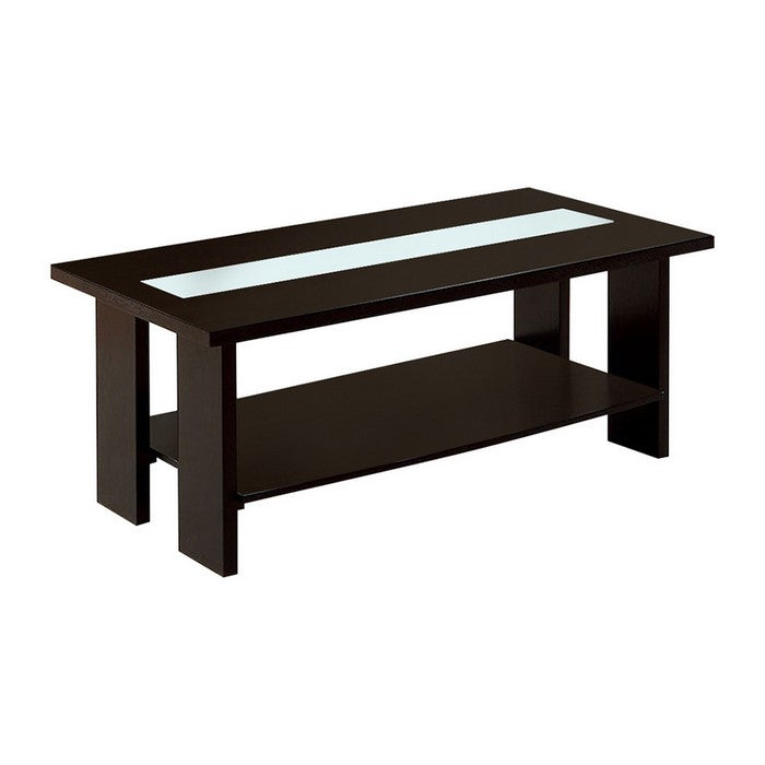 Luminar II Contemporary Style Coffee Table, Dark Espresso Finish