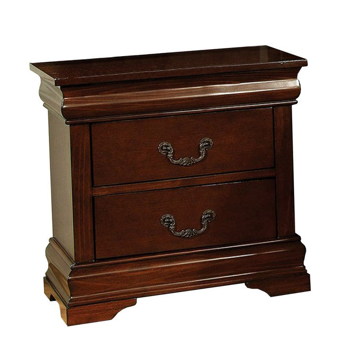 Velda II Traditional Style Nightstand, Cherry Finish