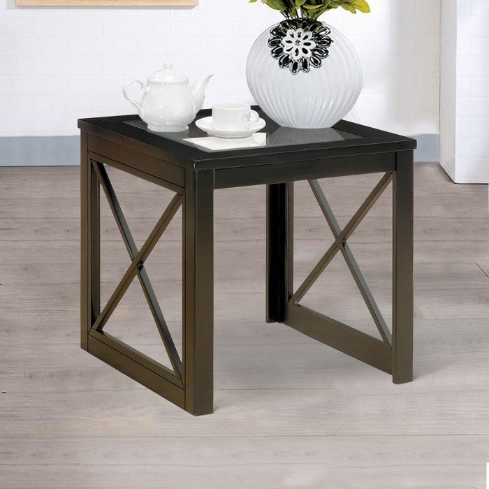 Sonya Contemporary End Table, Black Finish