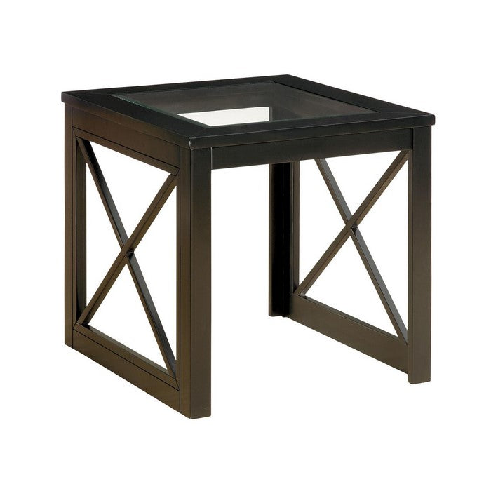 Sonya Contemporary End Table, Black Finish