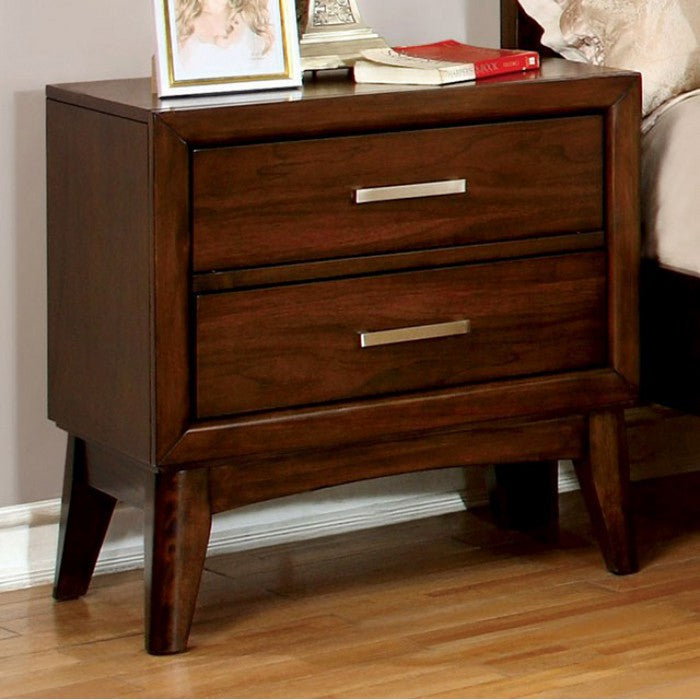 Snyder Transitional Nightstand, Brown Cherry Finish