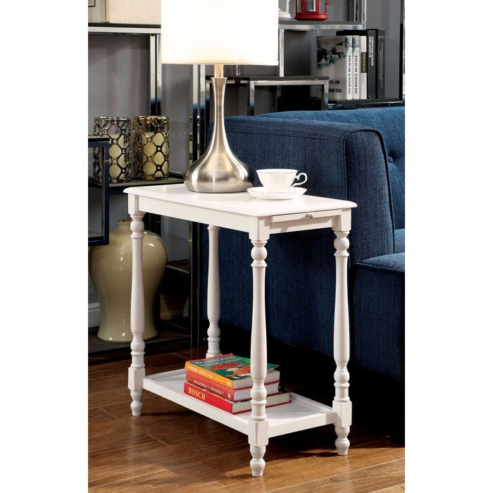 Deering Transitional Side Table, White Finish
