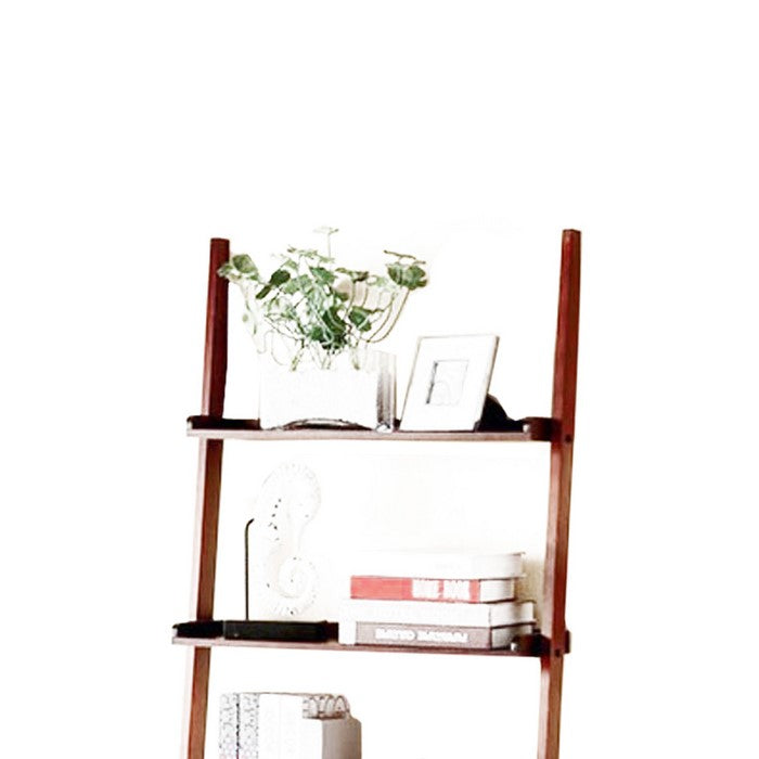 Sion Contemporary Ladder Shelf, Cherry Finish