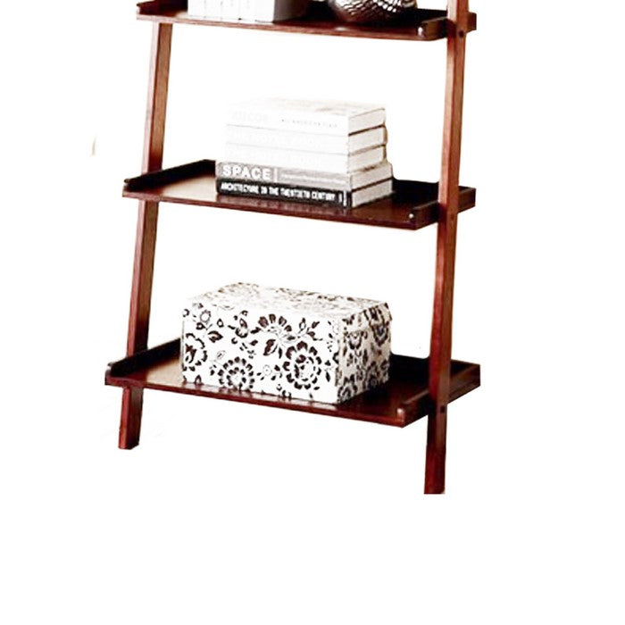 Sion Contemporary Ladder Shelf, Cherry Finish