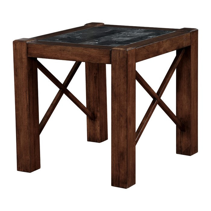 Wooden End Table with Claw Feet and Carved Intricate Motifs,Gold and Silver