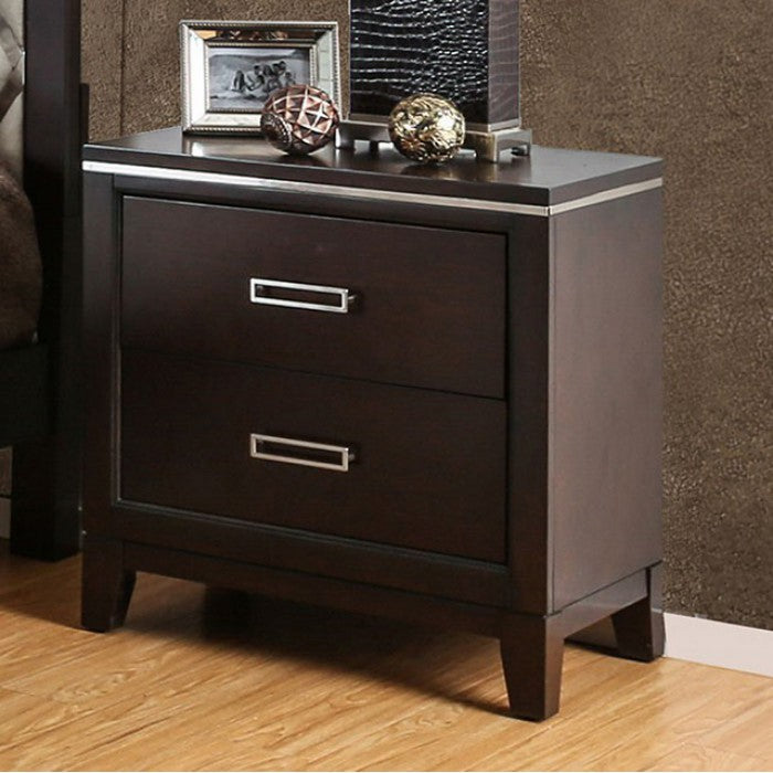 Winnifred Contemporary Night Stand In Cherry Finish