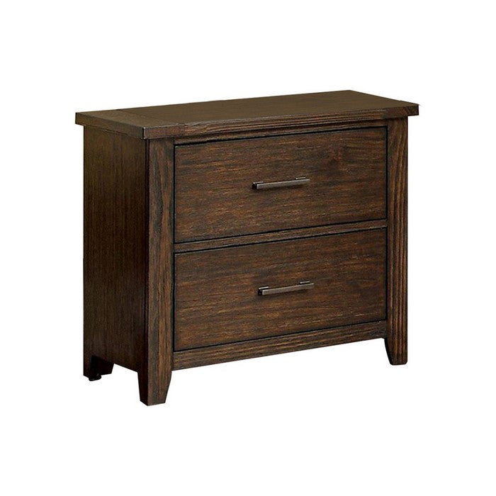 Ribeira Traditional Night Stand End Table In Dark Walnut Finish