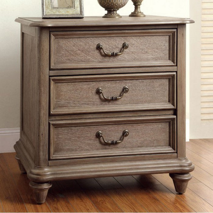 Wooden Nightstand with One Drawer and Open Compartment, White