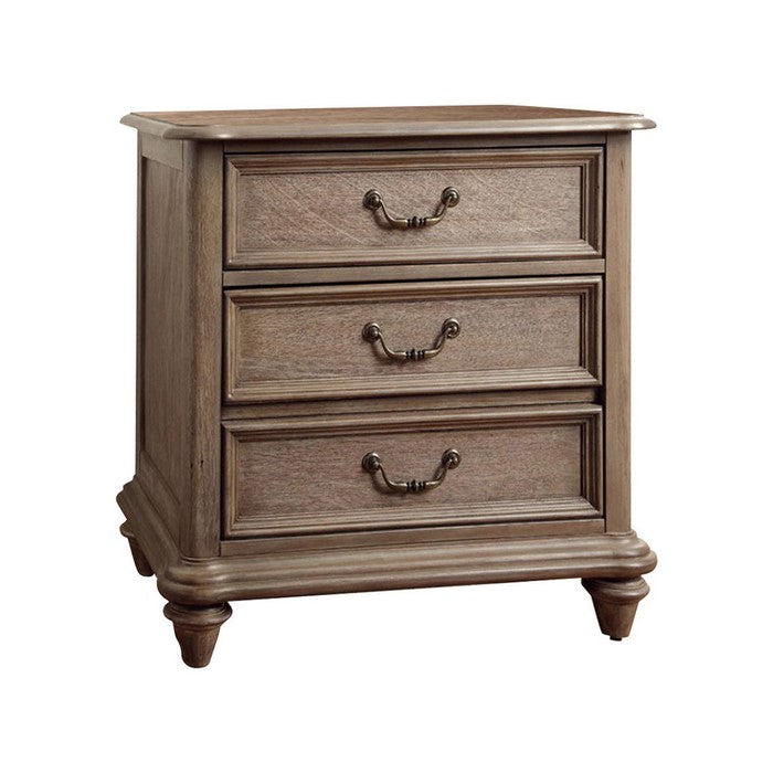 Wooden Nightstand with One Drawer and Open Compartment, White