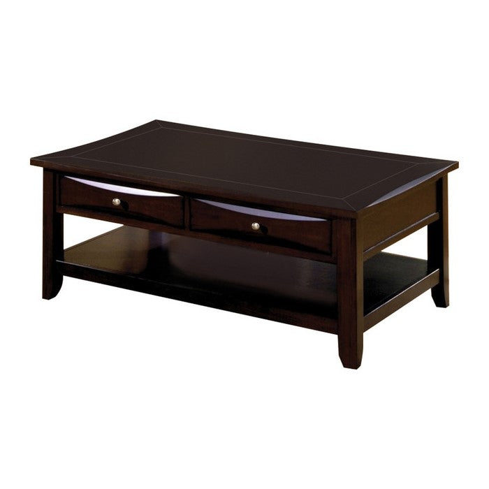 3 Drawer Wooden Nightstand with Horizontal Lines and Round Knobs, Black