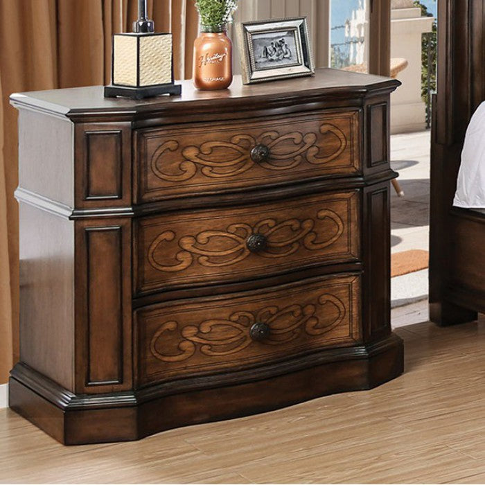 Transitional Style Wooden Night Stand, Brown