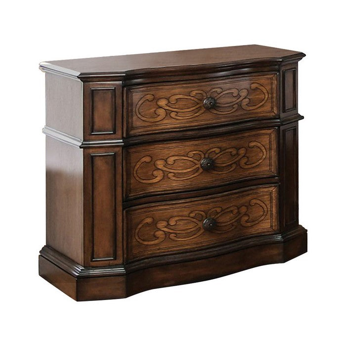 Transitional Style Wooden Night Stand, Brown