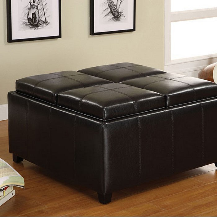Elvina Transitional Storage Ottoman, Espresso