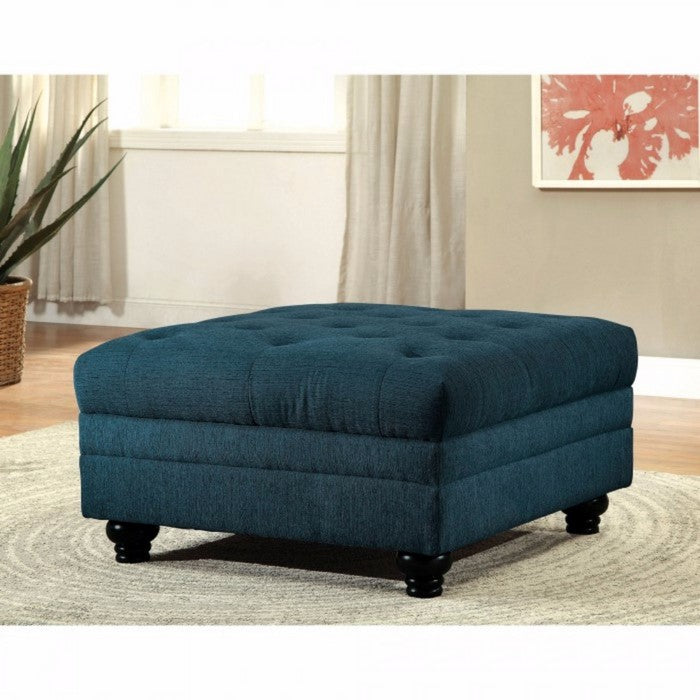 Stanford II Contemporary Ottoman, Teal Blue
