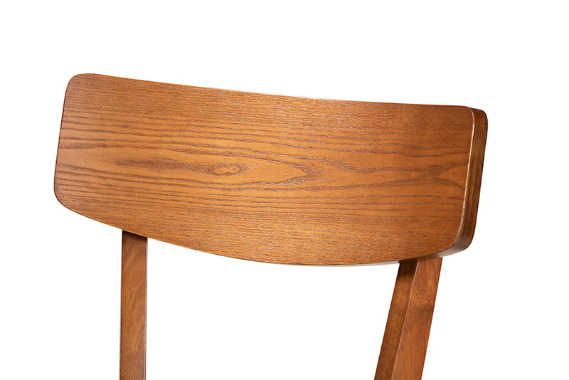 Baxton Studio Cameron Modern and Contemporary Transitional Grey Fabric Upholstered and Walnut Brown Finished Wood 2-Piece Counter Stool Set