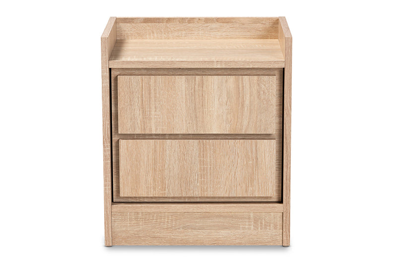 Baxton Studio Hale Modern and Contemporary Oak Finished Wood 1-Door Nightstand