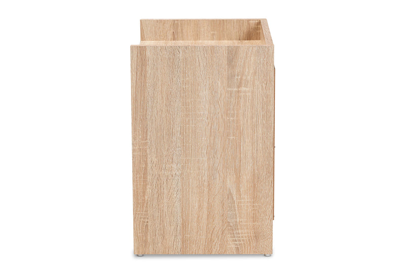 Baxton Studio Hale Modern and Contemporary Oak Finished Wood 1-Door Nightstand