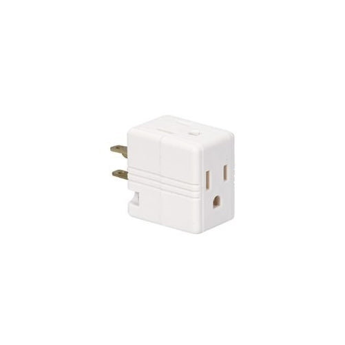 White 3outlet Cube Tap/Adapter