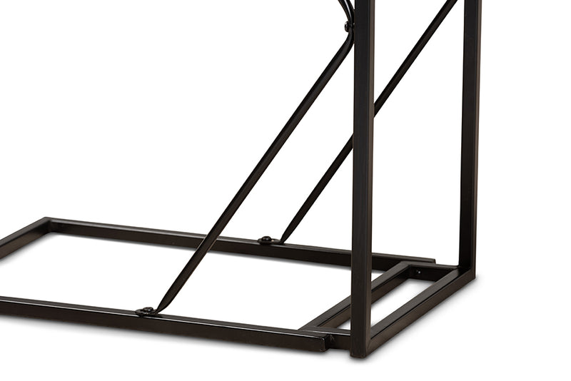 Baxton Studio Johan Modern Industrial Walnut Brown Finished Wood and Black Finished Metal C End Table